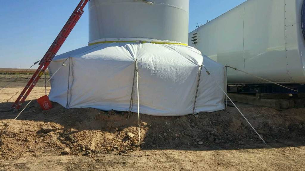 Wind Turbine Grout Tent - exterior wind-turbine-grout-tent